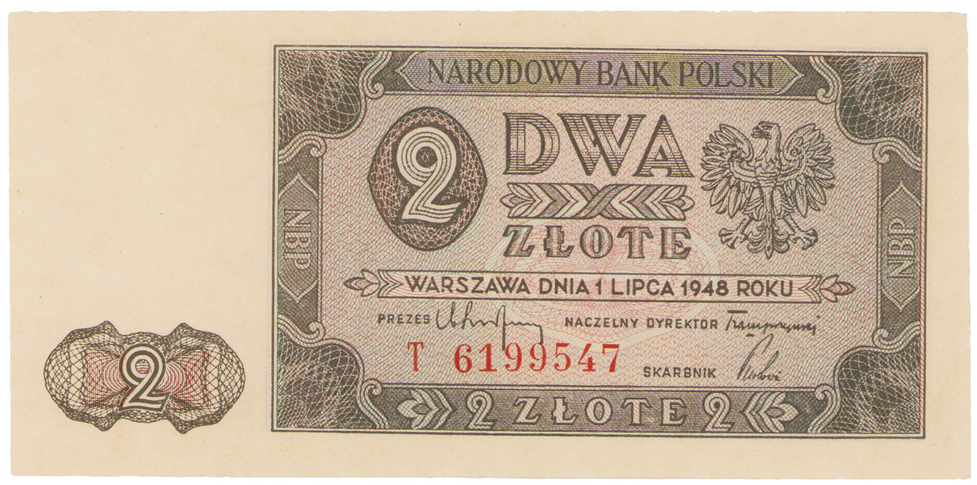 2 złote 1948 seria T